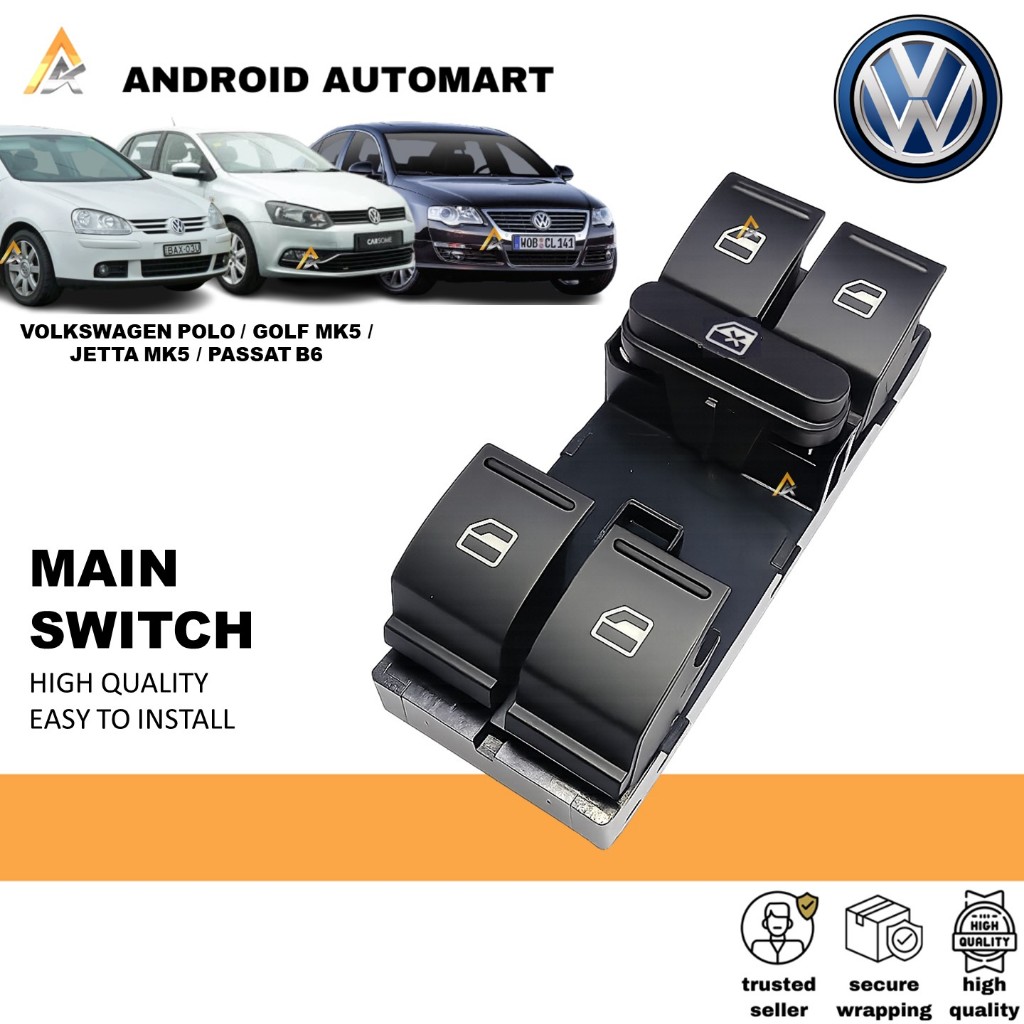 WARRANTY VOLKSWAGEN POLO / GOLF / JETTA / PASSAT B6 MAIN SWITCH POWER ...