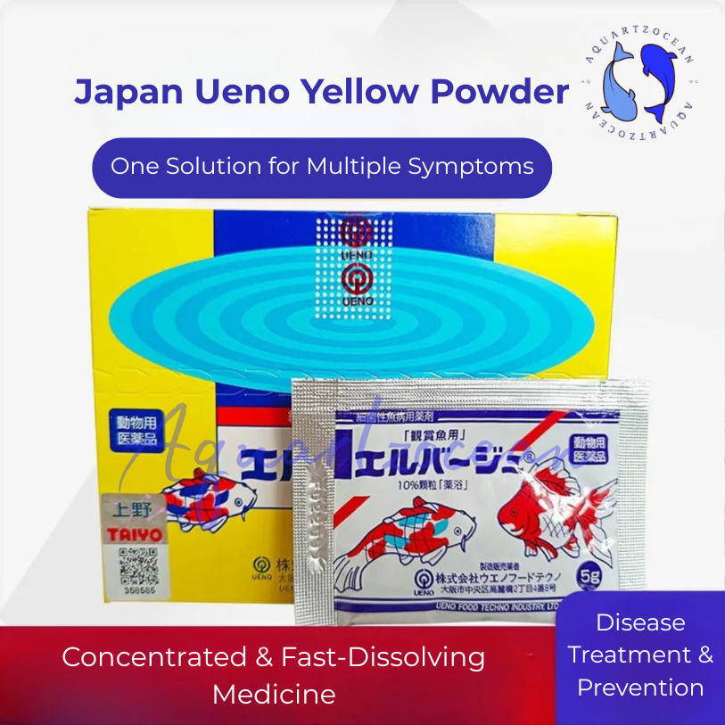 TAIYO UENO Japan Yellow Powder 5g | Original Fish Treatment Medicine ...