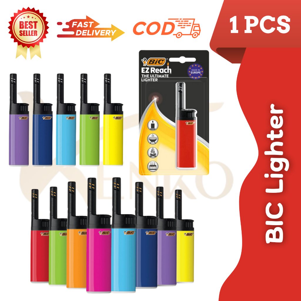 [BIC] EZ Reach Lighter | Pemetik Api Panjang Anti Panas | Windproof ...