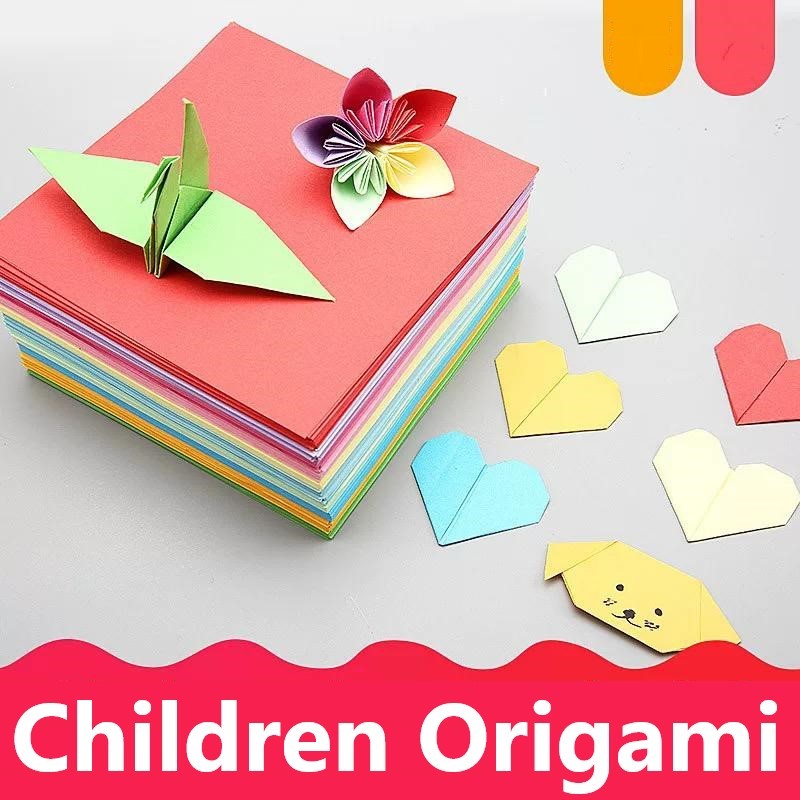 Olivetreemlk Square color origami Children's handmade paper Thousands ...