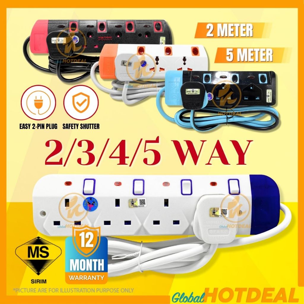 [SIRIM] Extension Plug Soket Plug 3 Pin Extension Wire Cable 插头 ...