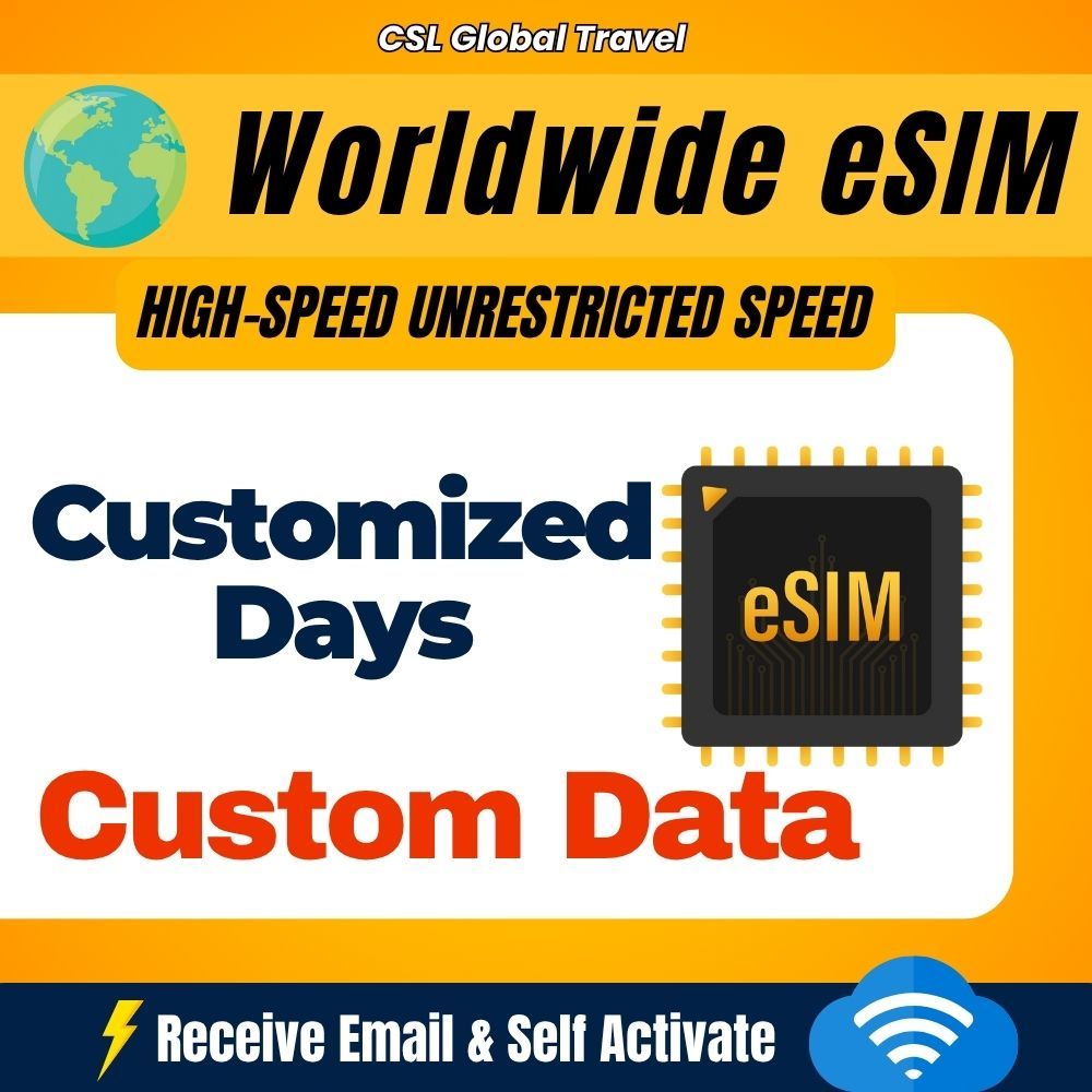 【CSL 】Worldwide eSIM | 1-90 Days | UNLIMITED HOTSPOT | High-Speed DATA ...