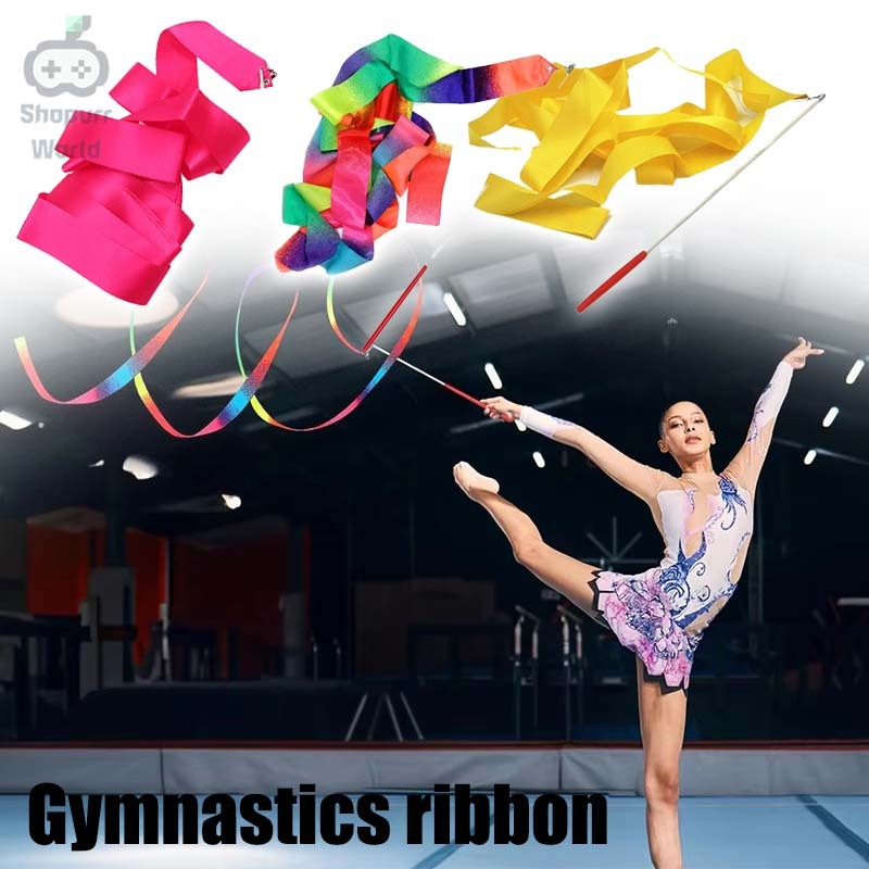Rhythmic Gymnastics Ribbon 4 Meters Professional Grade Nylon Streamer ...