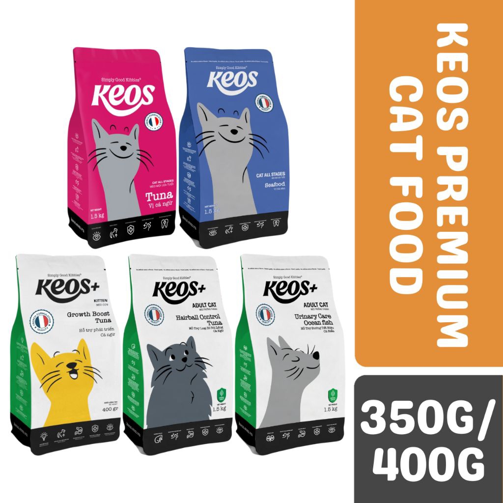 Keos Premium Cat Food 350g/400g | Shopee Malaysia