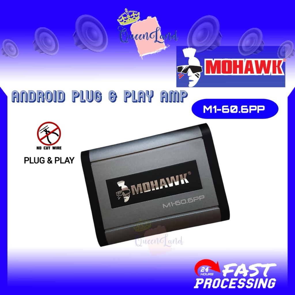 MOHAWK 6 Channel Plug & Play Power Amplifier for Car Android Player M1 ...