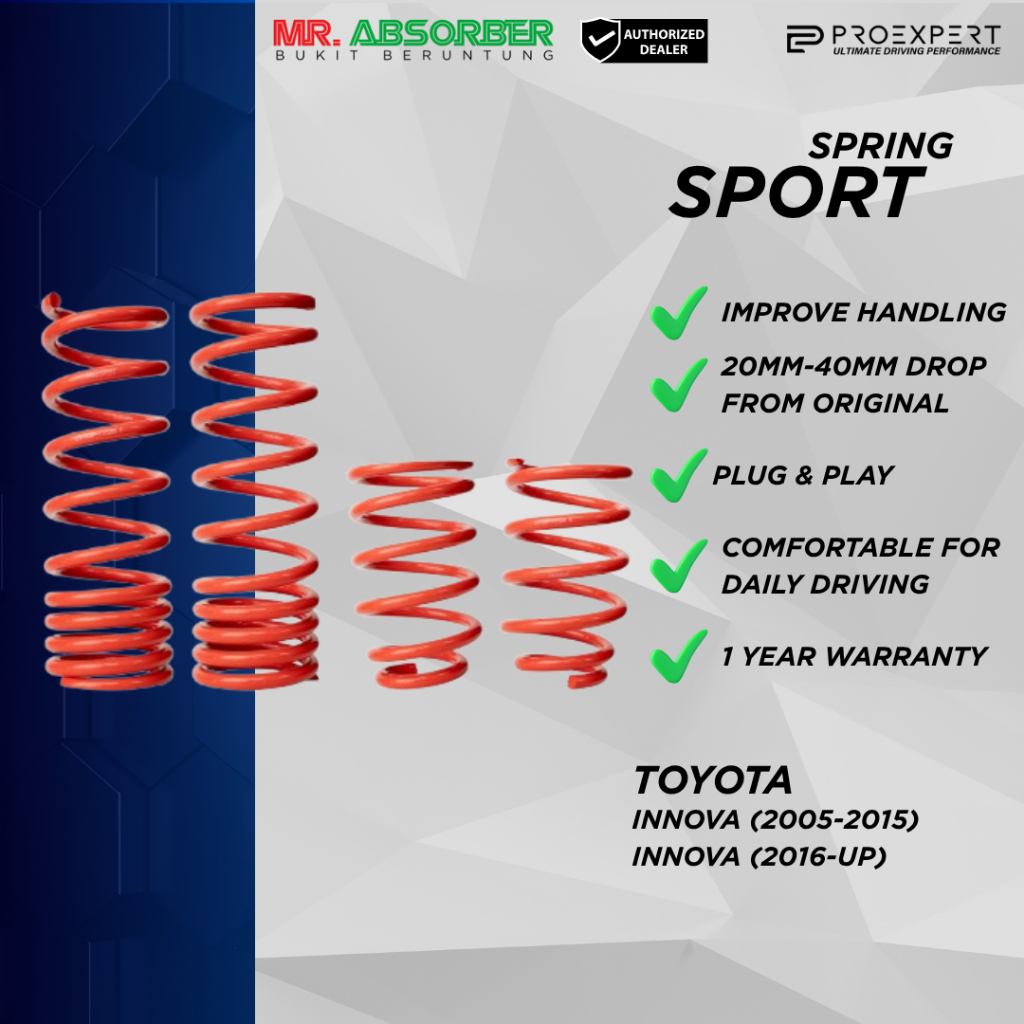 Spring Sport Innova Old New 2005 2015 2016 Up Toyota Proexpert | Shopee ...