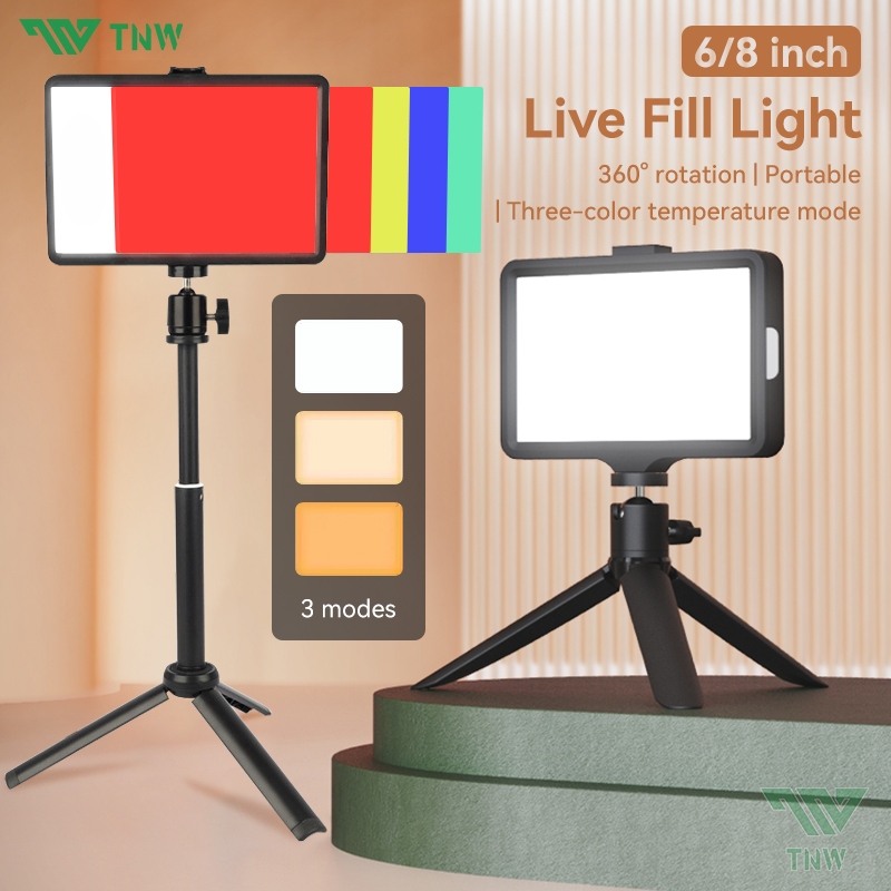 TNW 6‘’ 8‘’ LED Fill Light Video Lighting Studio with Filters Desktop ...
