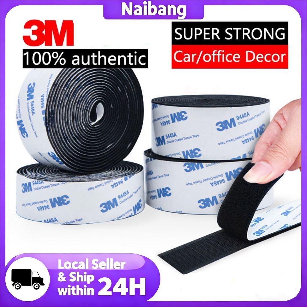3M Velcro Tape Self Adhesive Hook & Loop Fastener Mosquito Net 3m ...