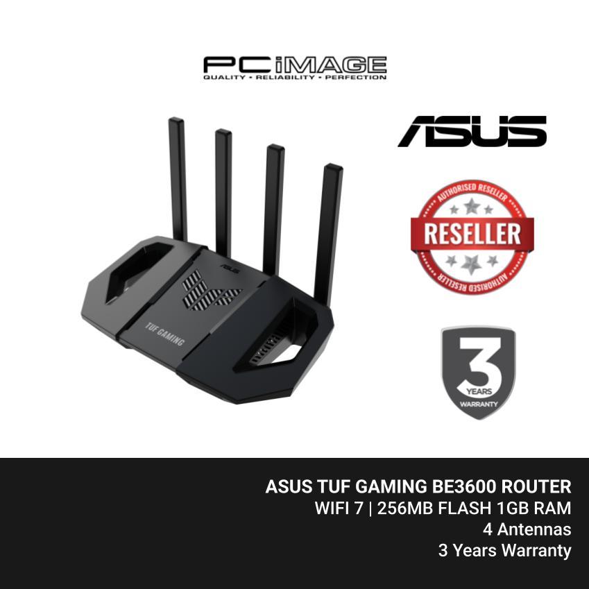 ASUS TUF-BE3600 Dual Band WiFi 7 Gaming Router / 4 ANTENNAS / 3 YEARS ...