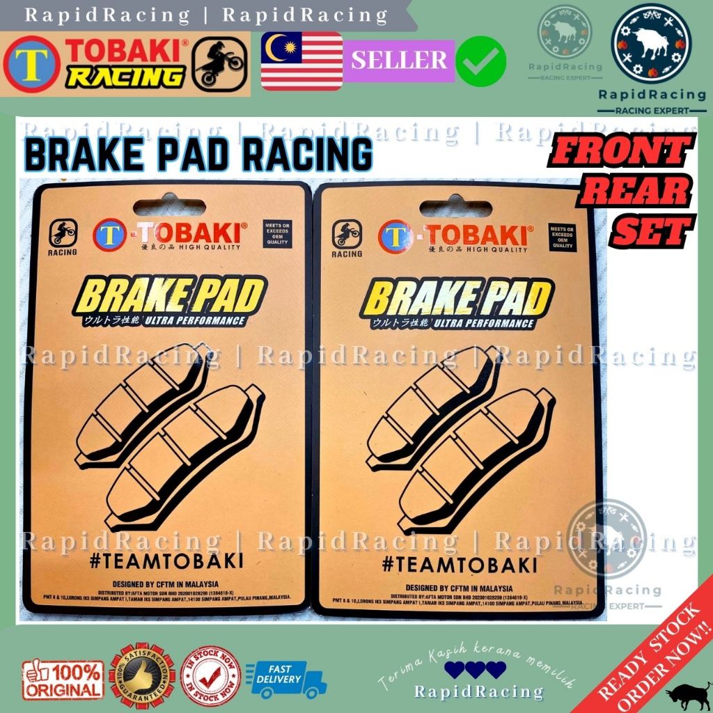 TOBAKI RACING BRAKE PAD MOTOR【SET｜DEPAN｜BELAKANG】RFS150I VF3I SHOGUN RR ...