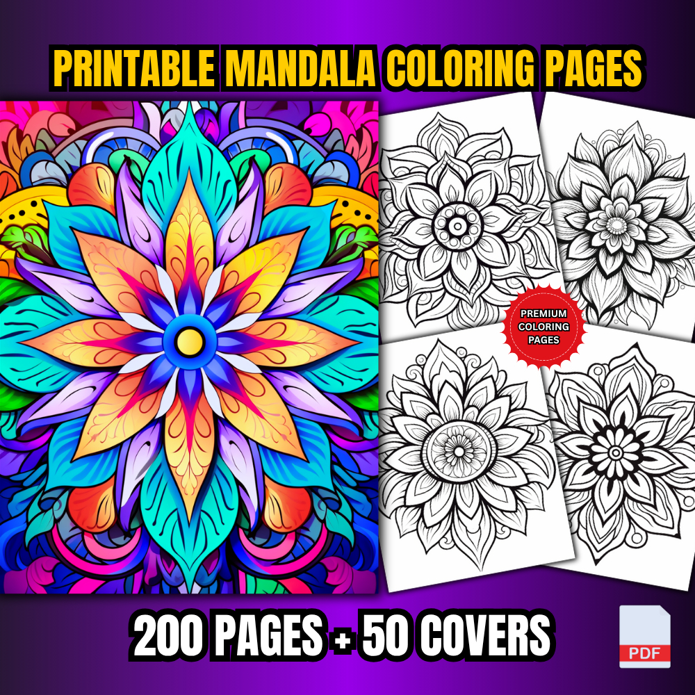 [PDF] 200 Printable Mandala Coloring Pages For Adults | Shopee Malaysia