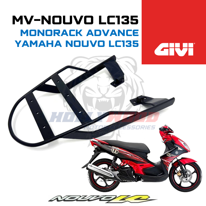 GIVI MONORACK YAMAHA NOUVO'LC / NOUVO'S + BOX GIVI TANKER ABS TOP BOX ...