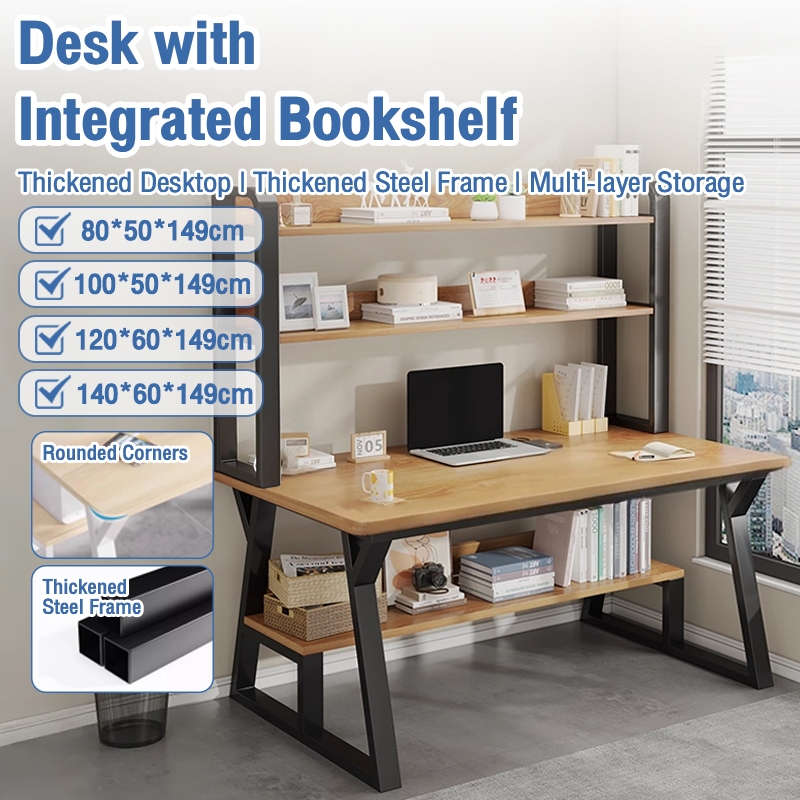 Computer Table With Book Shelf Office Computer Desk Writing Study Desk ...