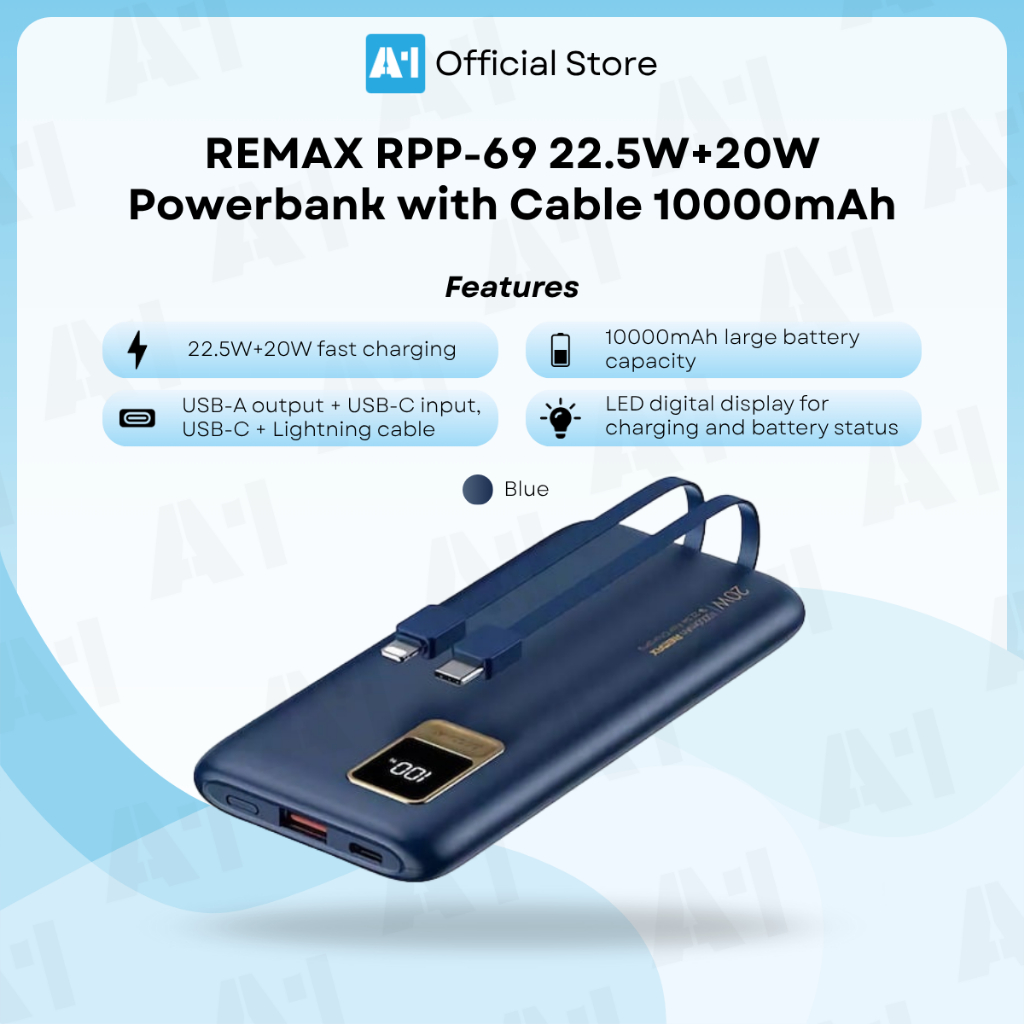 Remax Reshe Series Cable Powerbank Pengecas Mudah Alih Kabel/RPP-69 ...