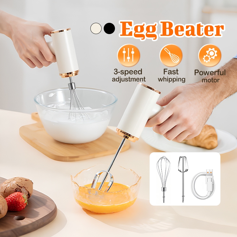 Wireless Cordless Beater 3-Speed Electric Whisk with Dual Beaters Type ...