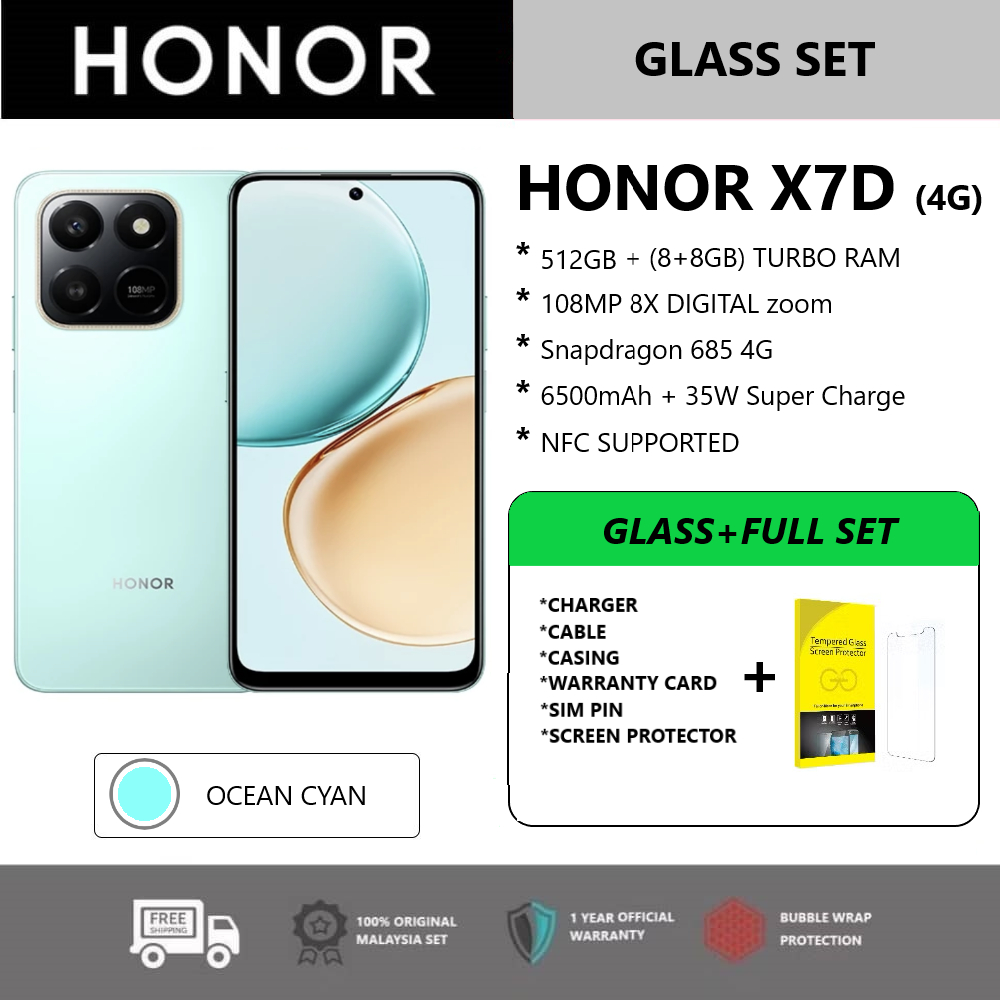 HONOR X7D (8GB+512GB) 108MP Camera | 6500mAh | 6.77" Honor 120HZ Display | Original Honor Warranty