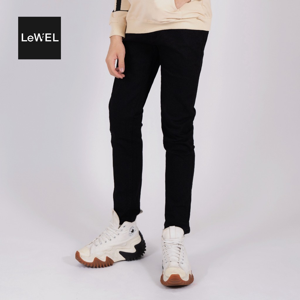 LeWEL Classic Jean Men Long Pant - Black Plain | Shopee Malaysia