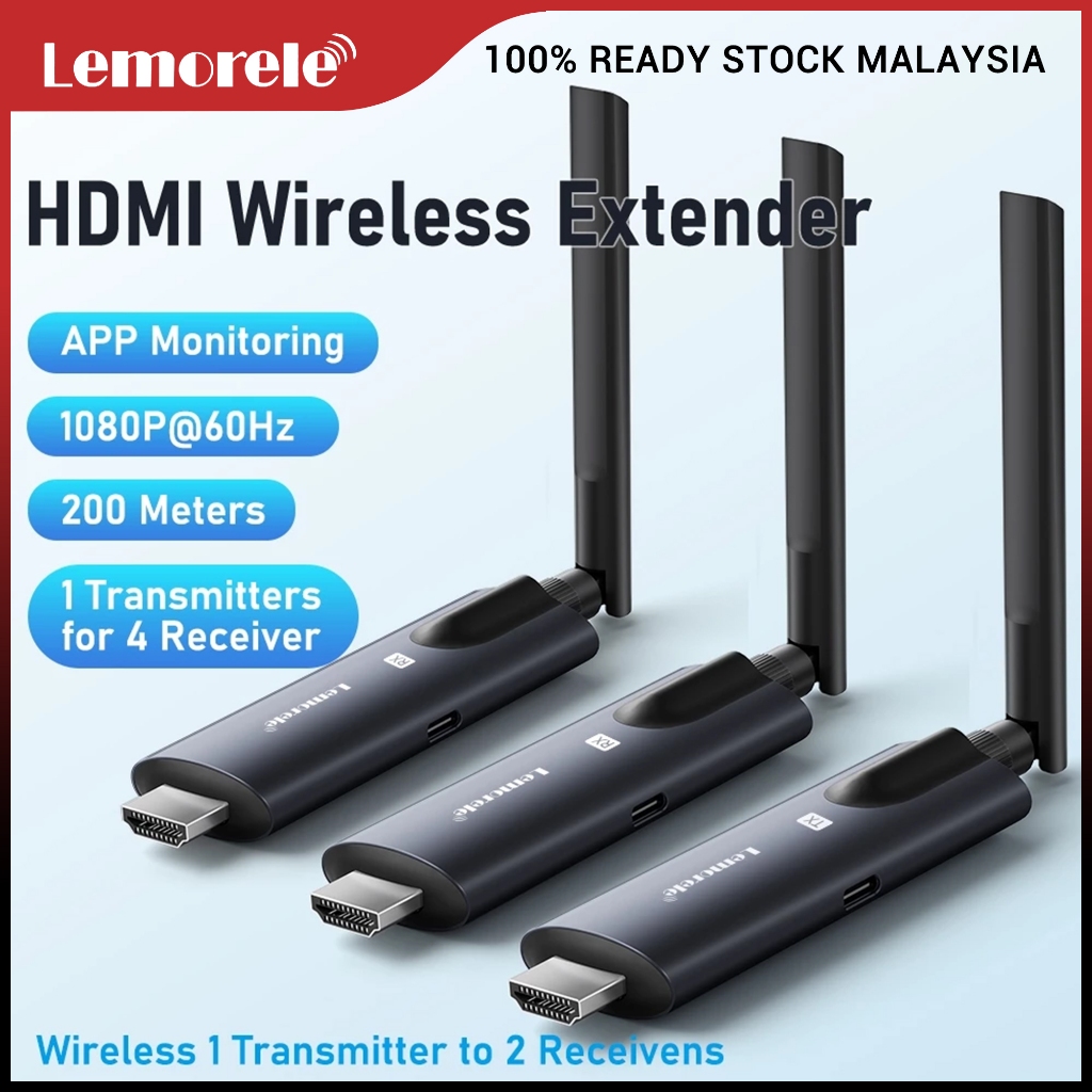 Lemorele R1010 HDMI Wireless Transmitter Receiver Video Expander 1080P ...