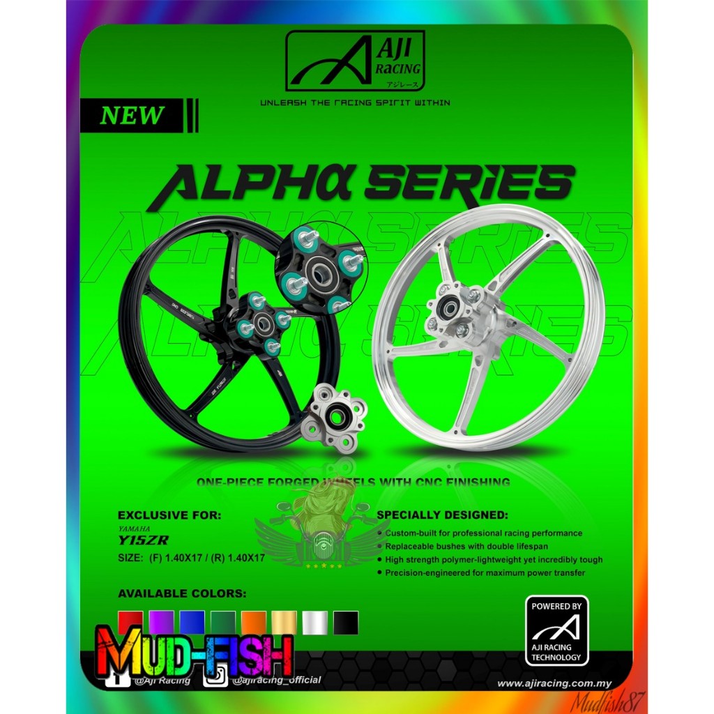 AJI RACING ALPHA - R CNC CUSTOM SPORT RIM FOR Y15 Y15ZR (140 X17 ...