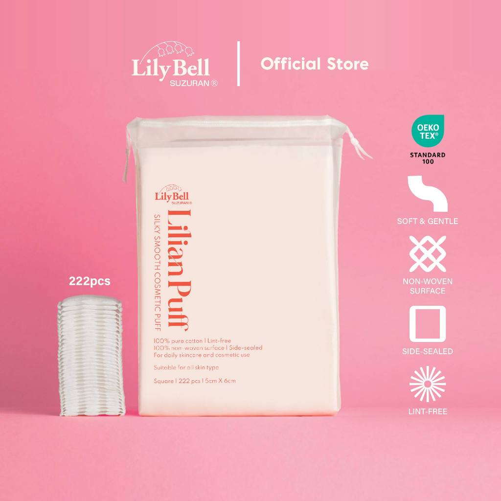 LilyBell Lilian Puff 222 pcs | 100% Pure Cotton Silky Smooth Cosmetic ...