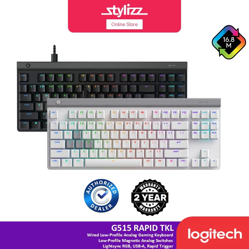 LOGITECH G515 RAPID TKL WIRED LOW-PROFILE ANALOG GAMING KEYBOARD ...