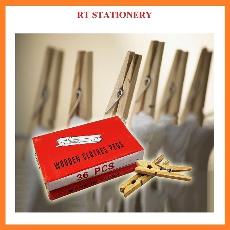 (36Pcs) Wooden Multi-Purpose Clothes Pegs | Wooden Cloth Pegs | Cloth ...