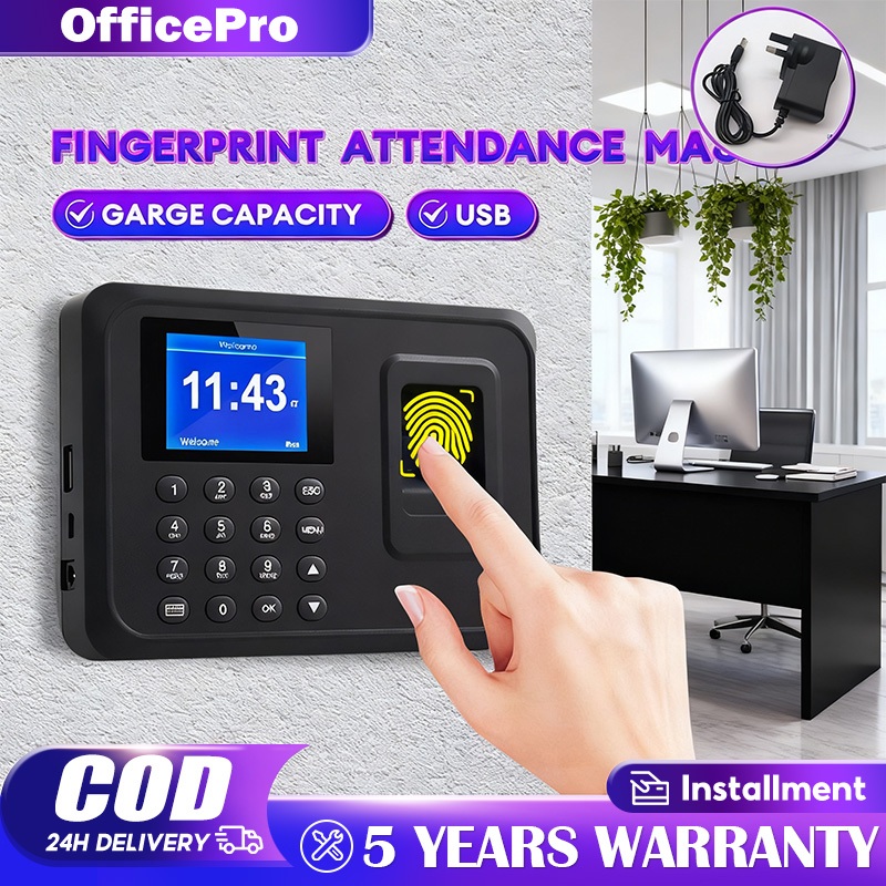 Biometric Fingerprint Attendance Machine Punch Card Thumbprint ...