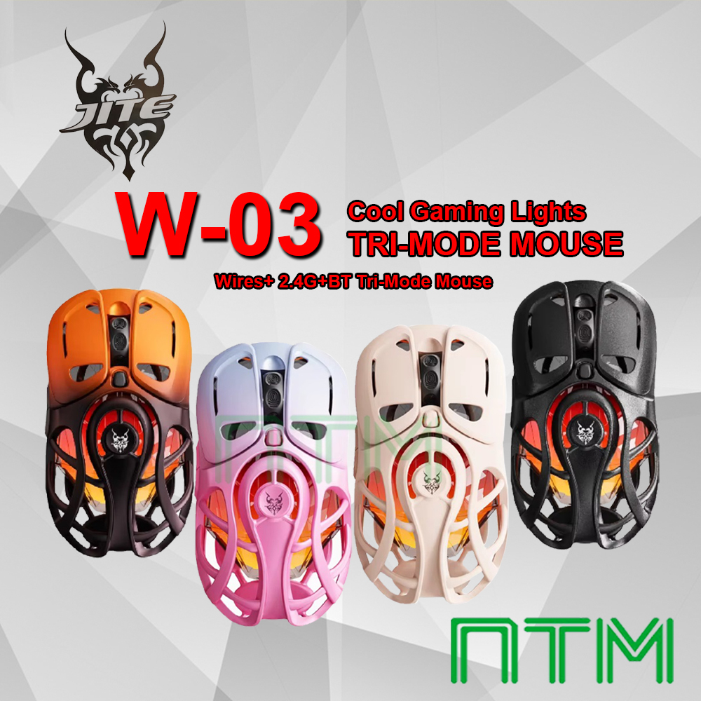 JITE W-03 Ergonomic Wireless Gaming Mouse 12000DPI Tri-Mode 2.4G + BT ...