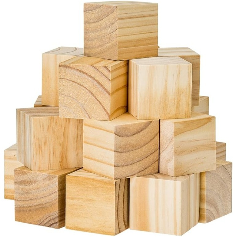 20/35/45mm Wooden Square Blocks Cubes for Woodwork Craft | Shopee Malaysia