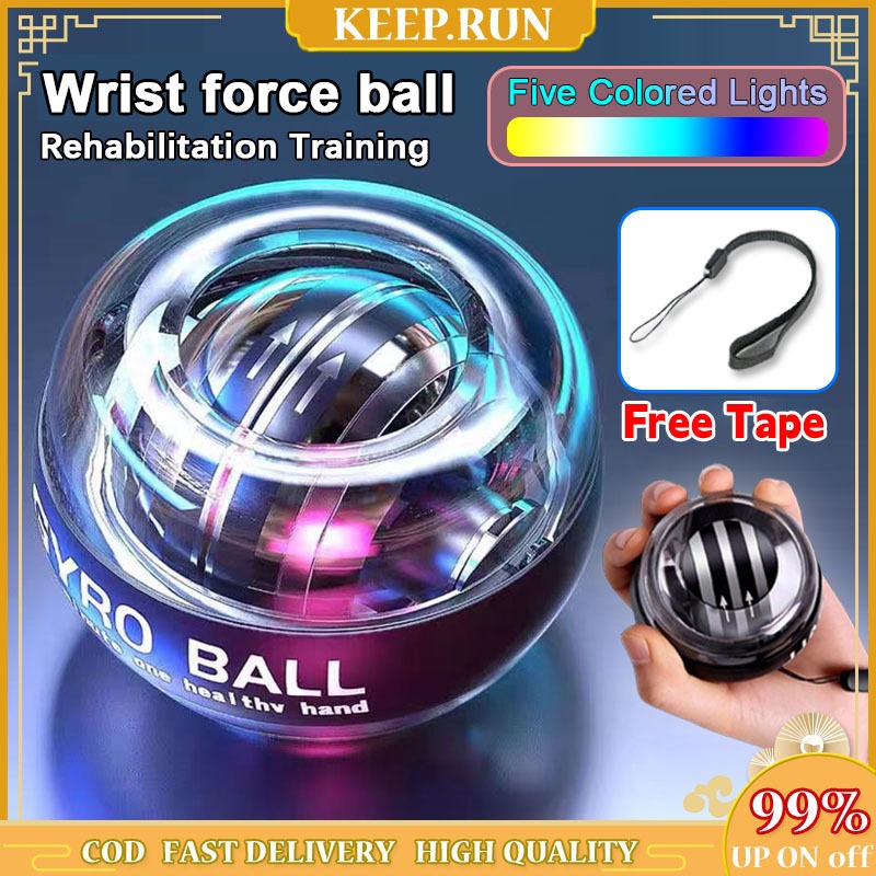 Gyro Ball Gyroscope LED Wrist Ball Power Gym Training Exercise Tool ...