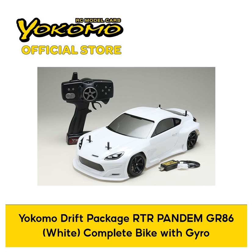 Yokomo Drift Package RTR PANDEM GR86 (White) Complete Bike with Gyro ...