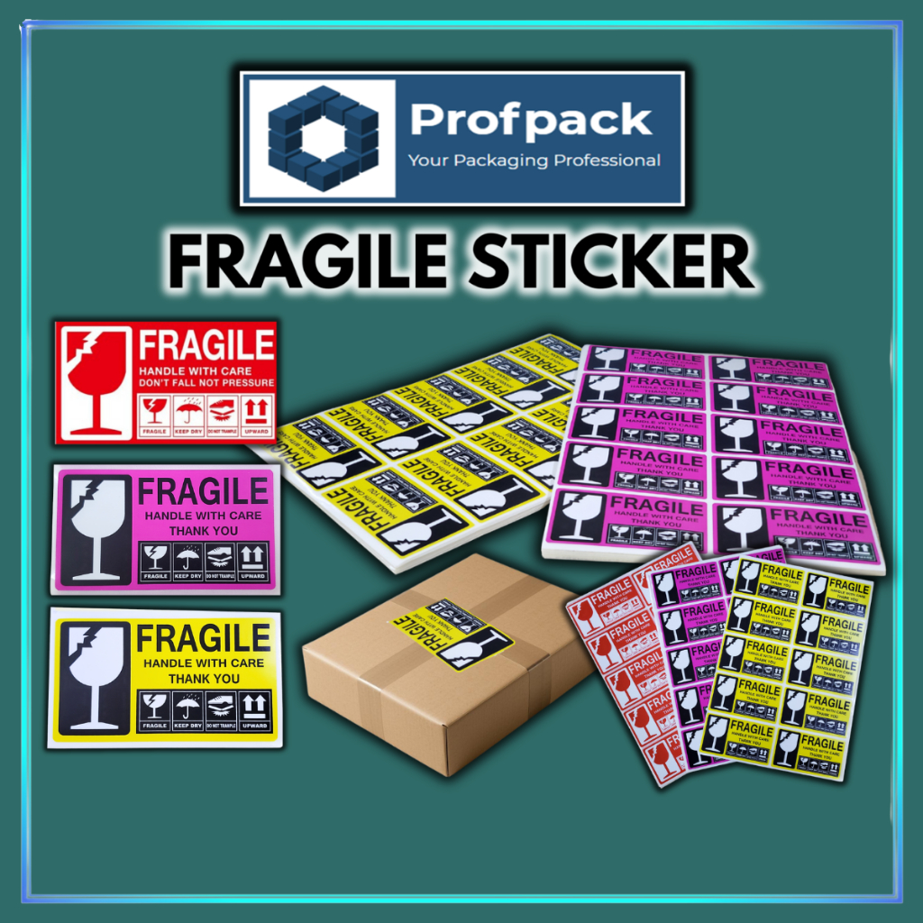 PROFPACK 1000pcs Fragile Sticker Fragile Label Anti-Pecah Anti- Buang ...
