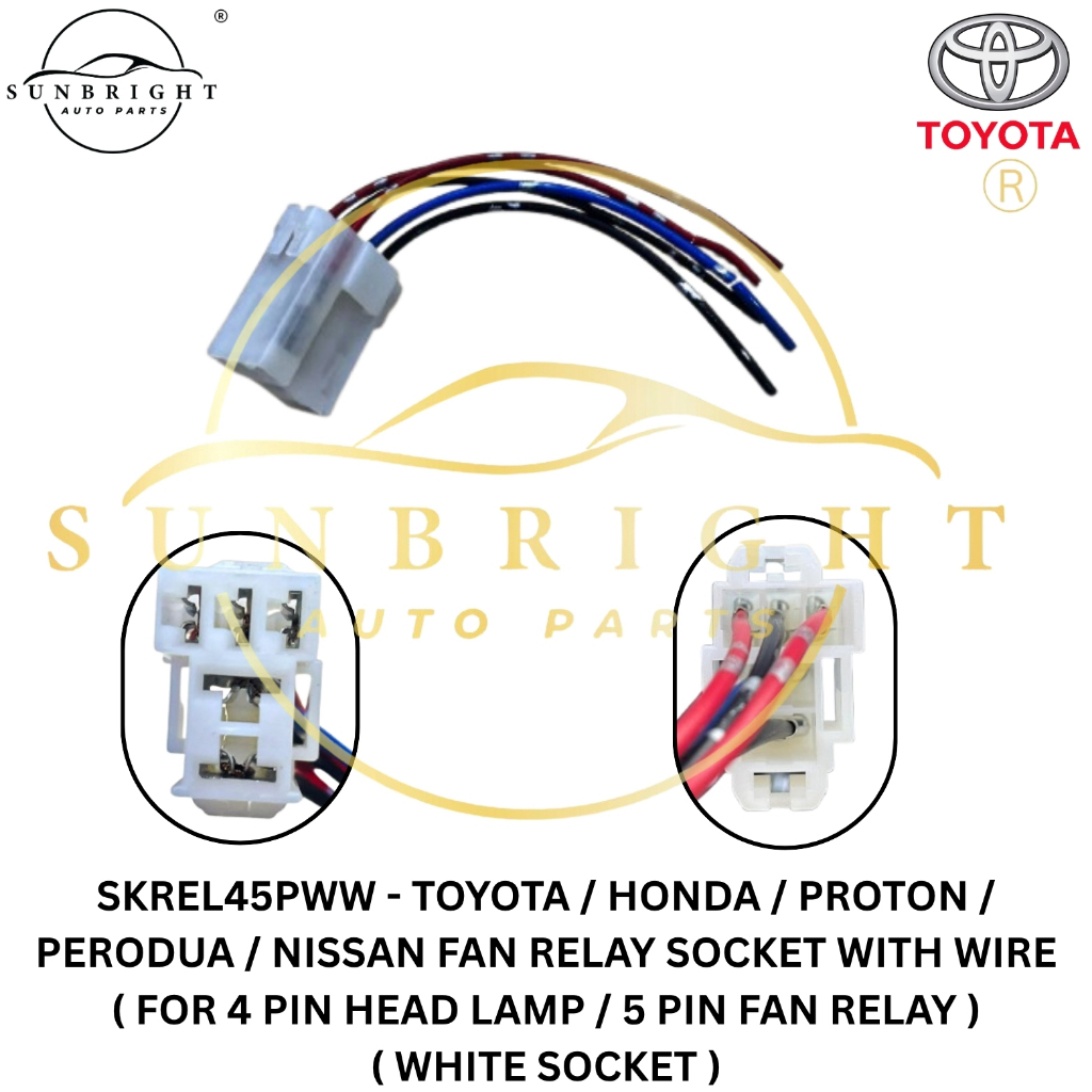 TOYOTA / HONDA / PROTON / PERODUA / NISSAN FAN RELAY SOCKET WITH WIRE ...