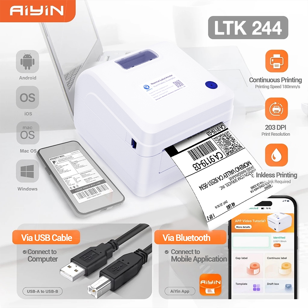 COD Thermal Printer A6 size Bluetooth iOS Android Shipping Label ...