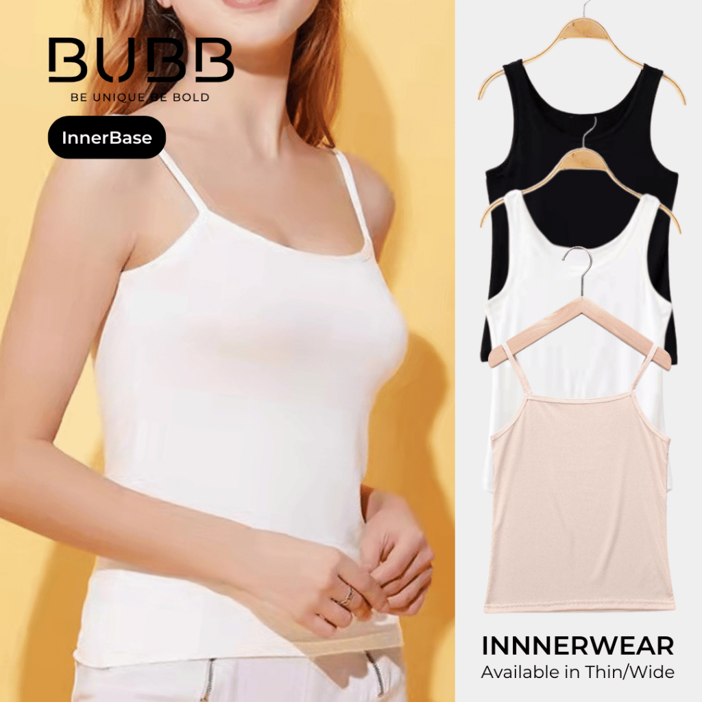 Innerwear Camisole Soft Black White Singlet Women Sleep Top Seluar ...