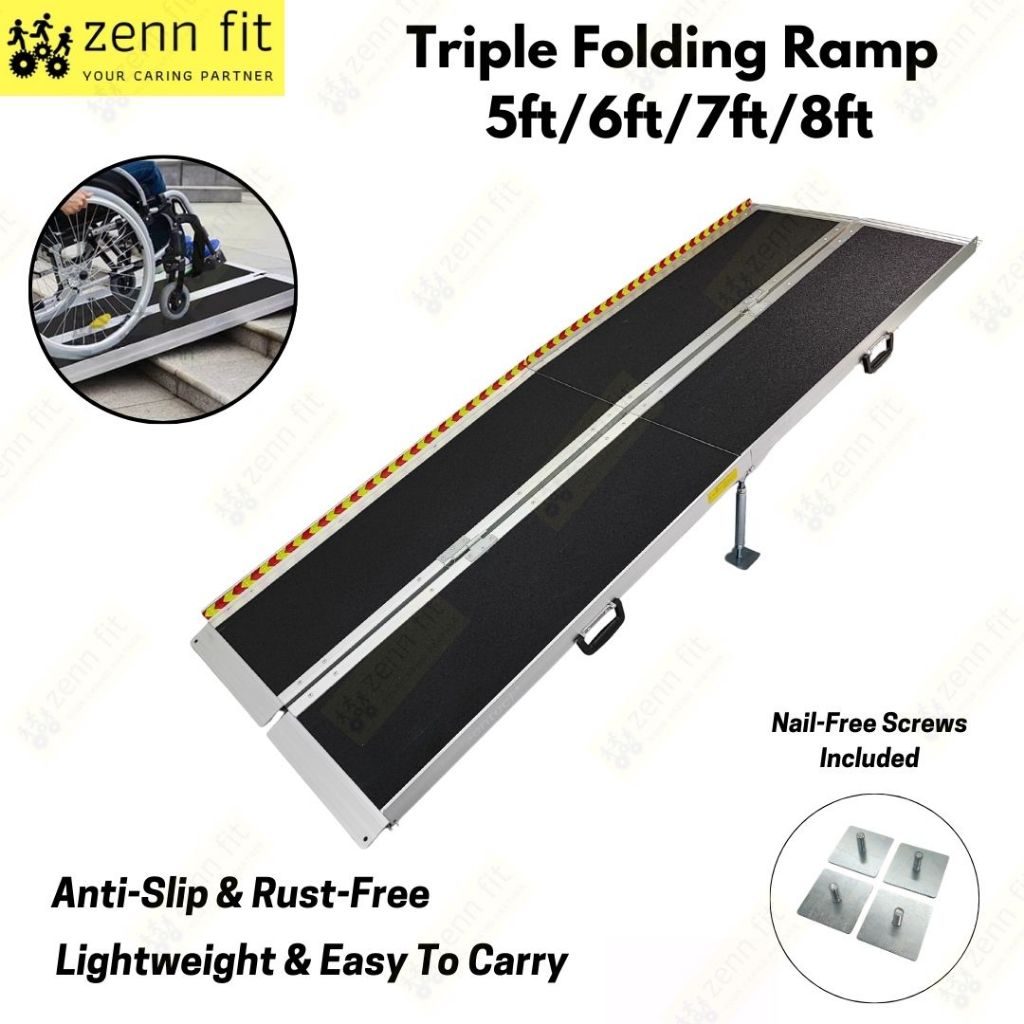 Triple Folding Ramp Lightweight Anti-Slip Aluminum 5ft/6ft/8ft ...