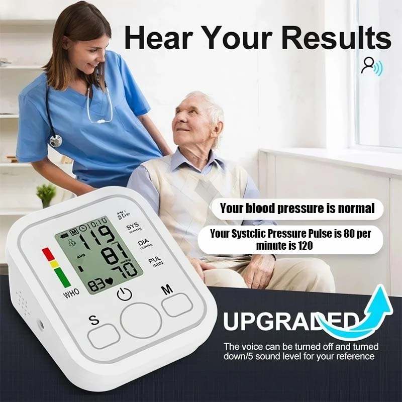 Blood Pressure Monitor Automatic Digital LCD Monitor Arm Machine Cuff ...