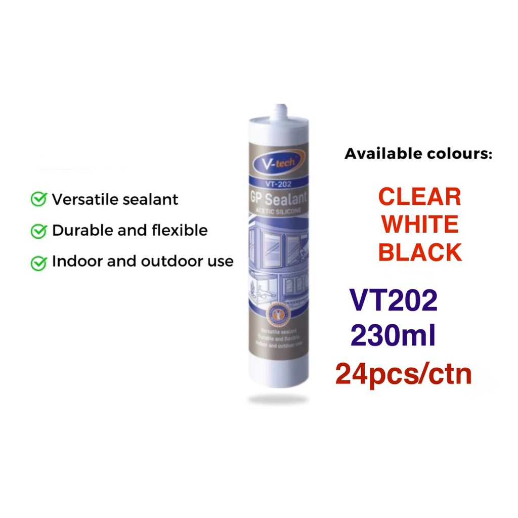 (24pcs) VT202 / VTech / V-Tech VT202 Silicon Sealant / (Clear/White ...