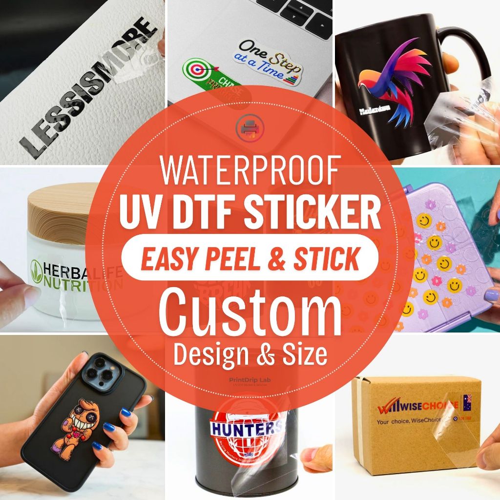Premium UV DTF Custom Logo Sticker – 3D Transfer Crystal Gloss ...