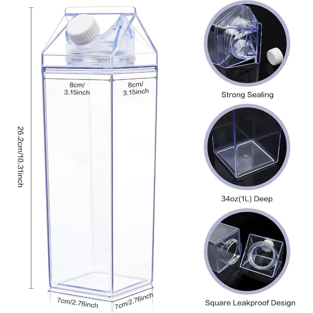 500ml 1L Reusable Milk Bottle Container Water Botol Bekas Air Botol ...