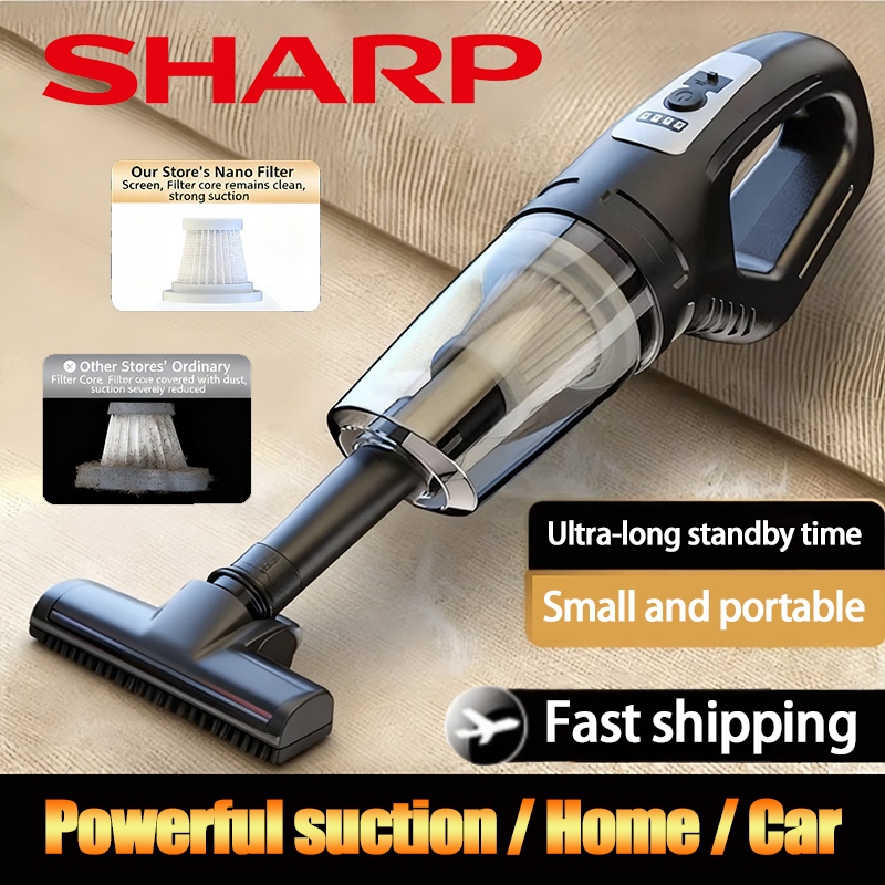 Sharp Cordless Vacuum Cleaner Portable Rechargeable Car Vacuum Cleaner ...
