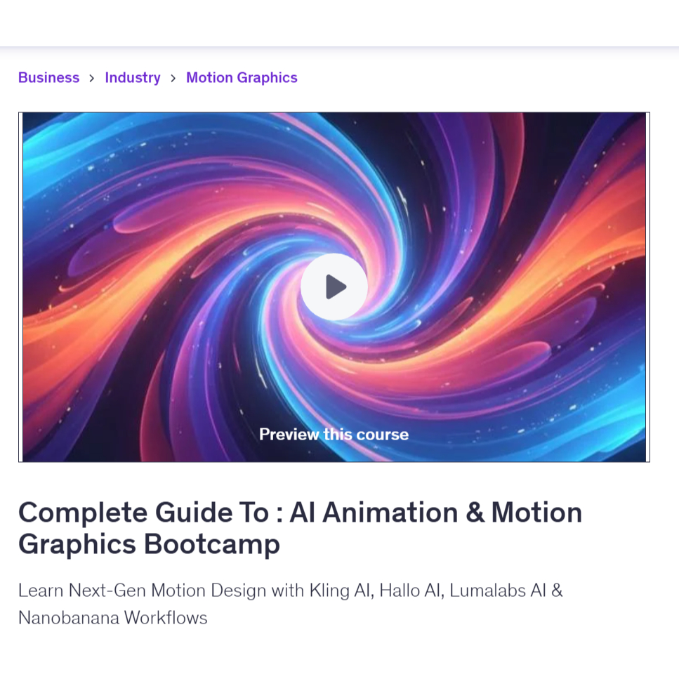 Make Ai Video Course-Complete Guide To : AI Animation & Motion Graphics ...