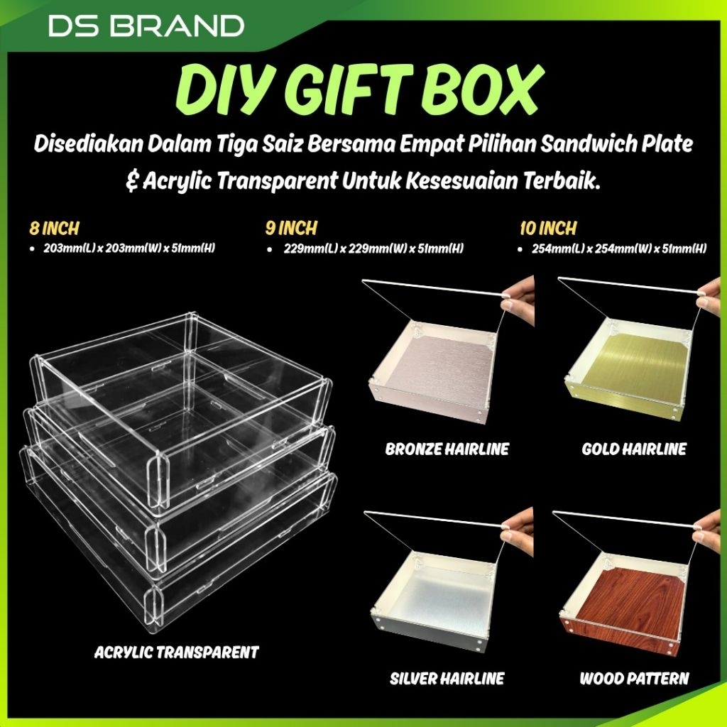 Kotak Hadiah Acrylic DIY / Clear Display Box / Kotak Hantaran DIY ...