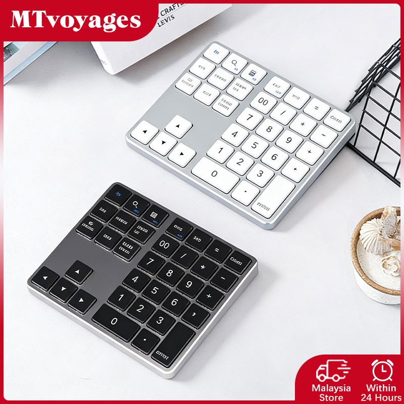 Wireless 2.4G Bluetooth Digital Keypad Rechargeable Silent 35-Key ...