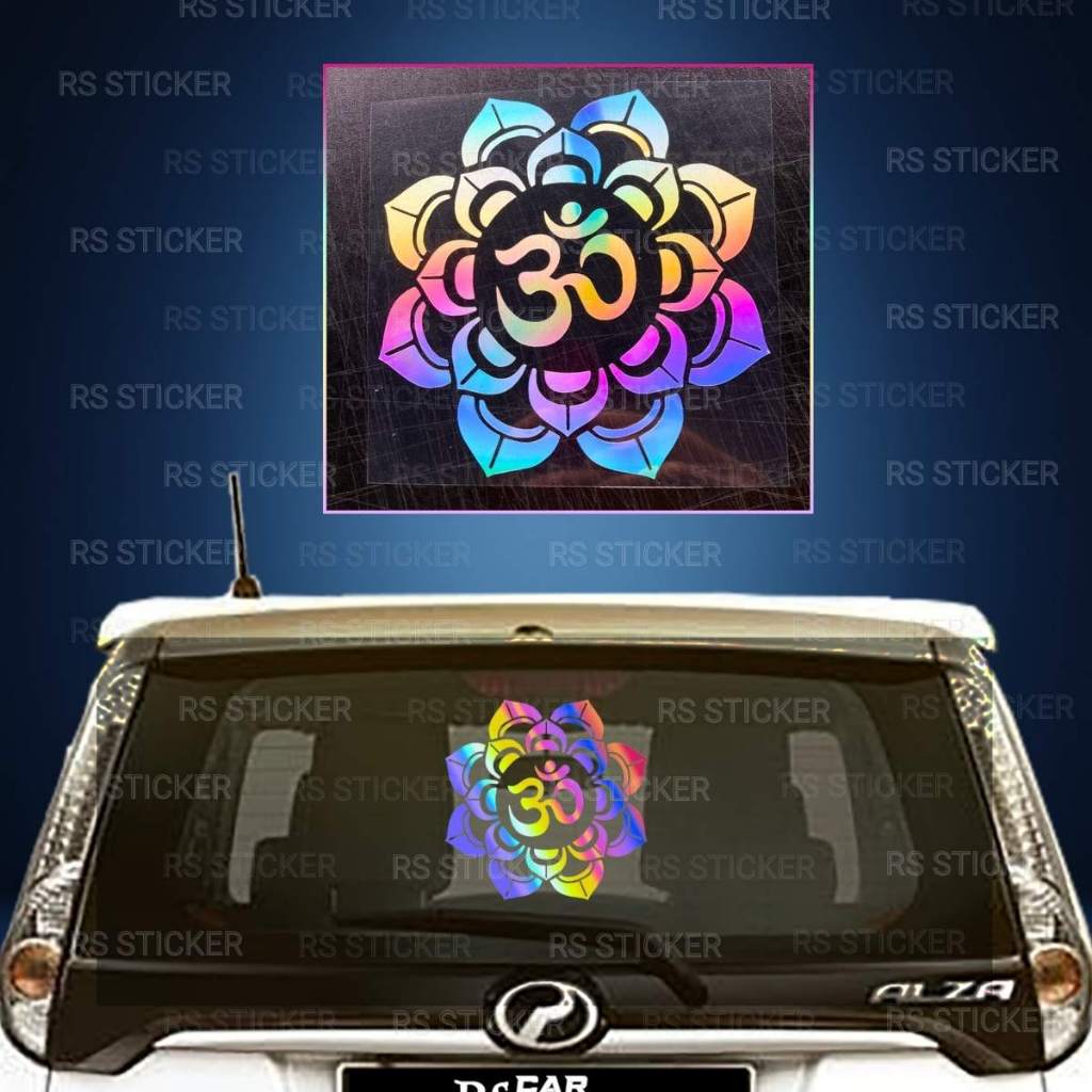 Lotus Mandala OM Symbol Car Sticker | Sticker Kereta Sticker Lorry | RS ...