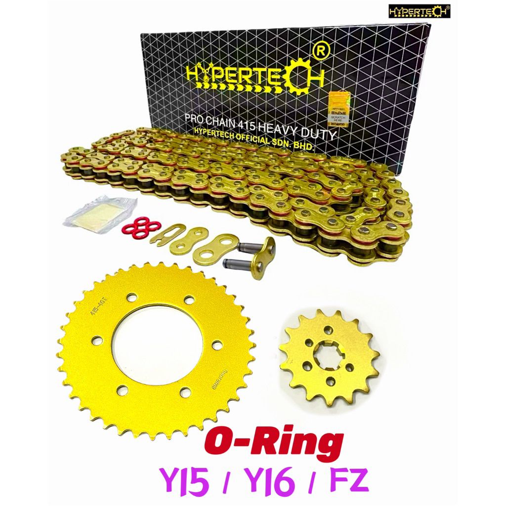 HYPERTECH O-RING CHAIN SPROCKET SET 415 Y15 Y16 Y150 YAMAHA FZ Y15ZR ...