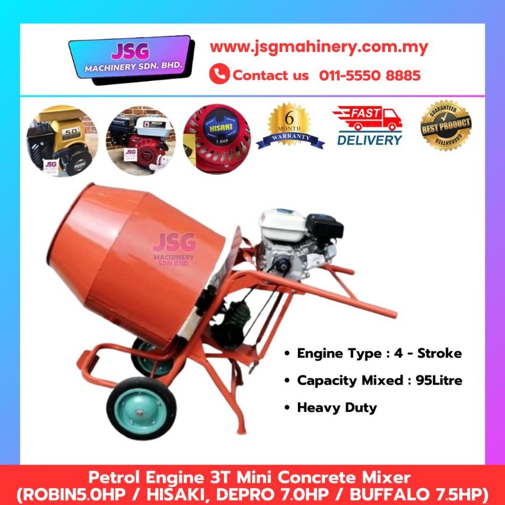 Robin/ EuroX / Buffalo (5.0hp/7.0hp/7.5hp) Engine Mini Concrete Mixer ...