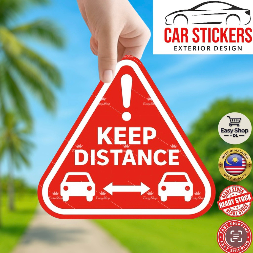 【KEEP DISTANCE 】Car Safety Sticker Sticky Label Car Sticker Exterior ...