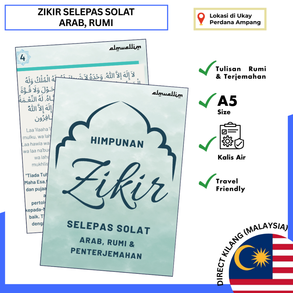 Almuallim Buku Kad Himpunan Zikir Selawat Lepas Solat Rumi Arab ...