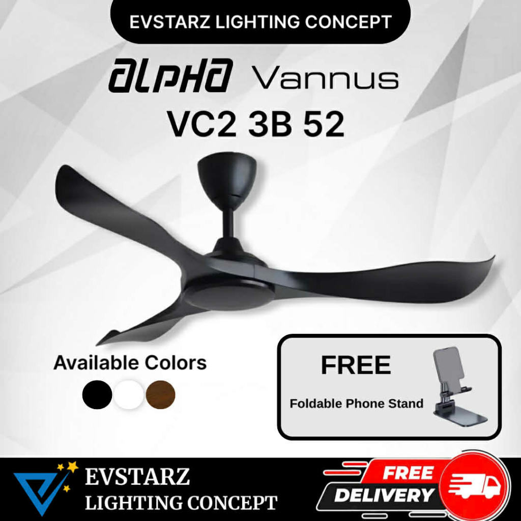 ALPHA VANNUS VC2 LED / Non LED 52 inches DC Motor Ceiling Fan with ...